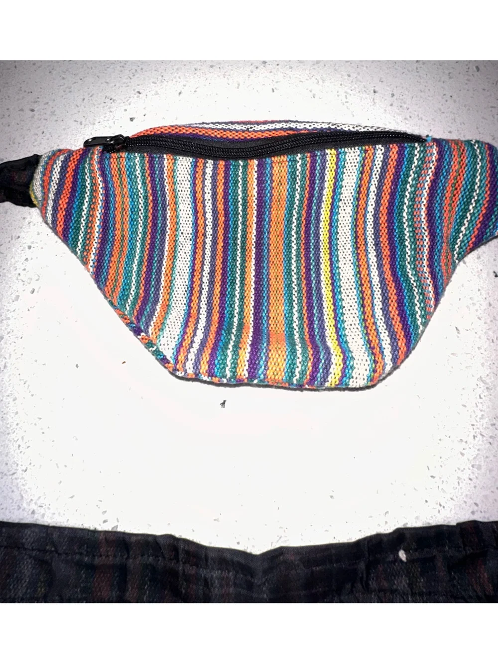 Boho Multicolor Striped Woven Fanny Pack Belt Bag Adjustable